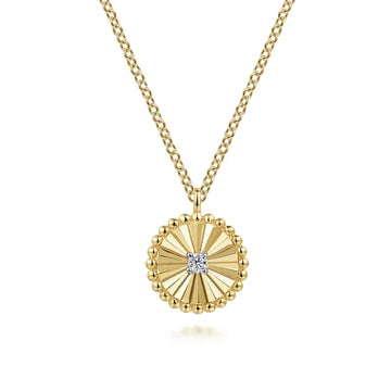 GABRIEL & CO- Diamond Cut - 14K White-Yellow Gold Bujukan Diamond Cut Pendant Necklace